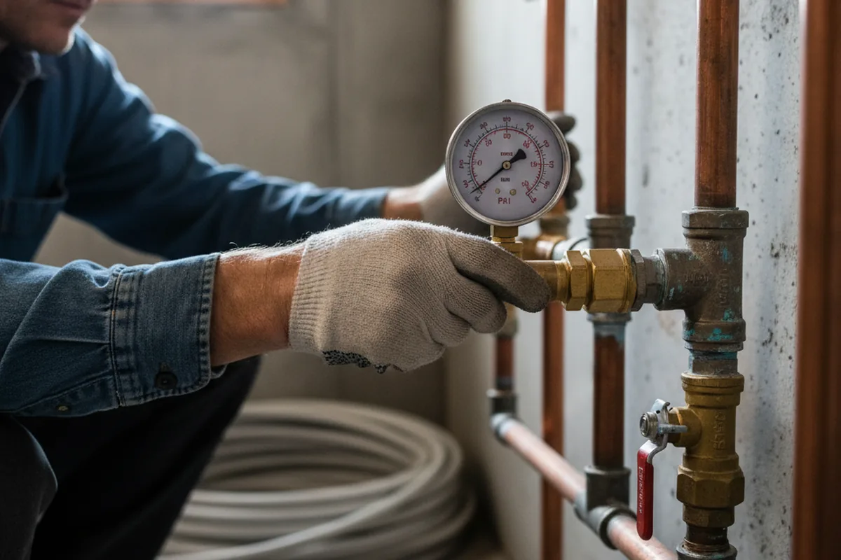 Pressure testing a repaired line during Water Line Repair in West Blocton